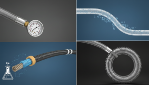 Linha de montagem industrial moderna e automatizada. Braços robóticos articulados de cor amarela operam com precisão ao longo de uma esteira rolante em uma fábrica iluminada. O ambiente é limpo e tecnológico, com estruturas metálicas e luzes LED, simbolizando a eficiência da Indústria 4.0 e a automação de processos produtivos.